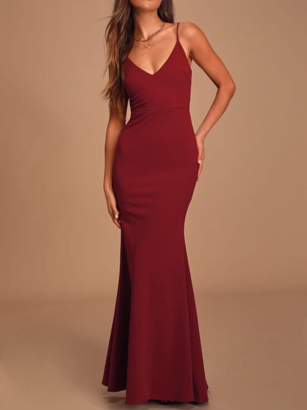 Lulus Infinite Glory Wine Red Maxi Dress Wedding Party Cocktail Size M NWT